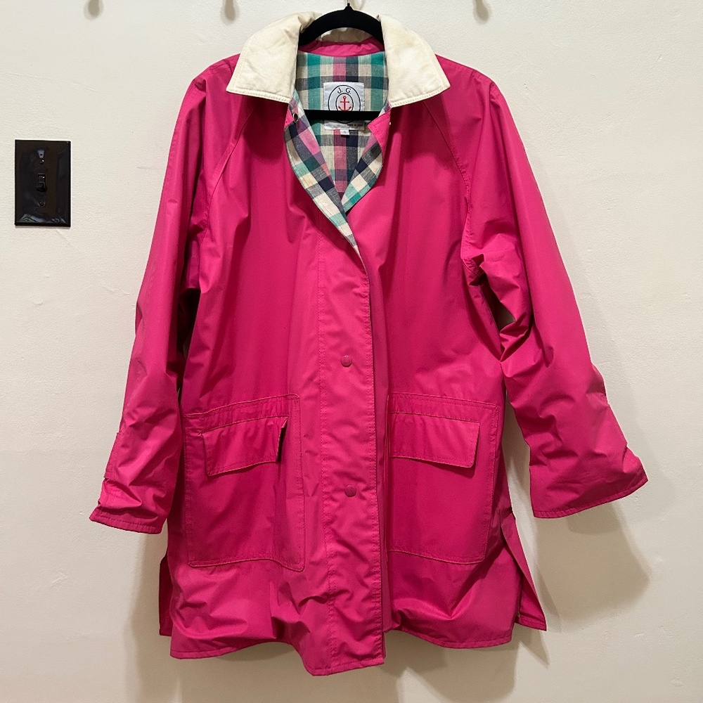 pink rain jacket